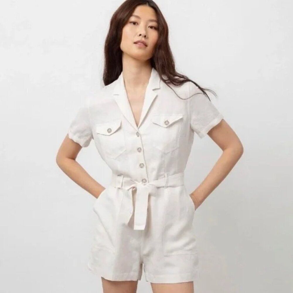 Rails | Georgie Romper in Stone | Cream | Linen Blend | Large